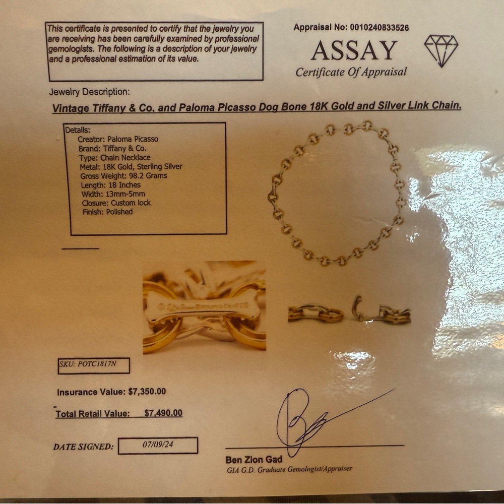 Tiffany & Co Gold and Silver Necklace Timeless Elegance - Picture 6 of 6